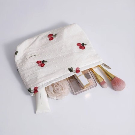 Trousses à maquillage en toile cerise unie, collection Simple Series 2