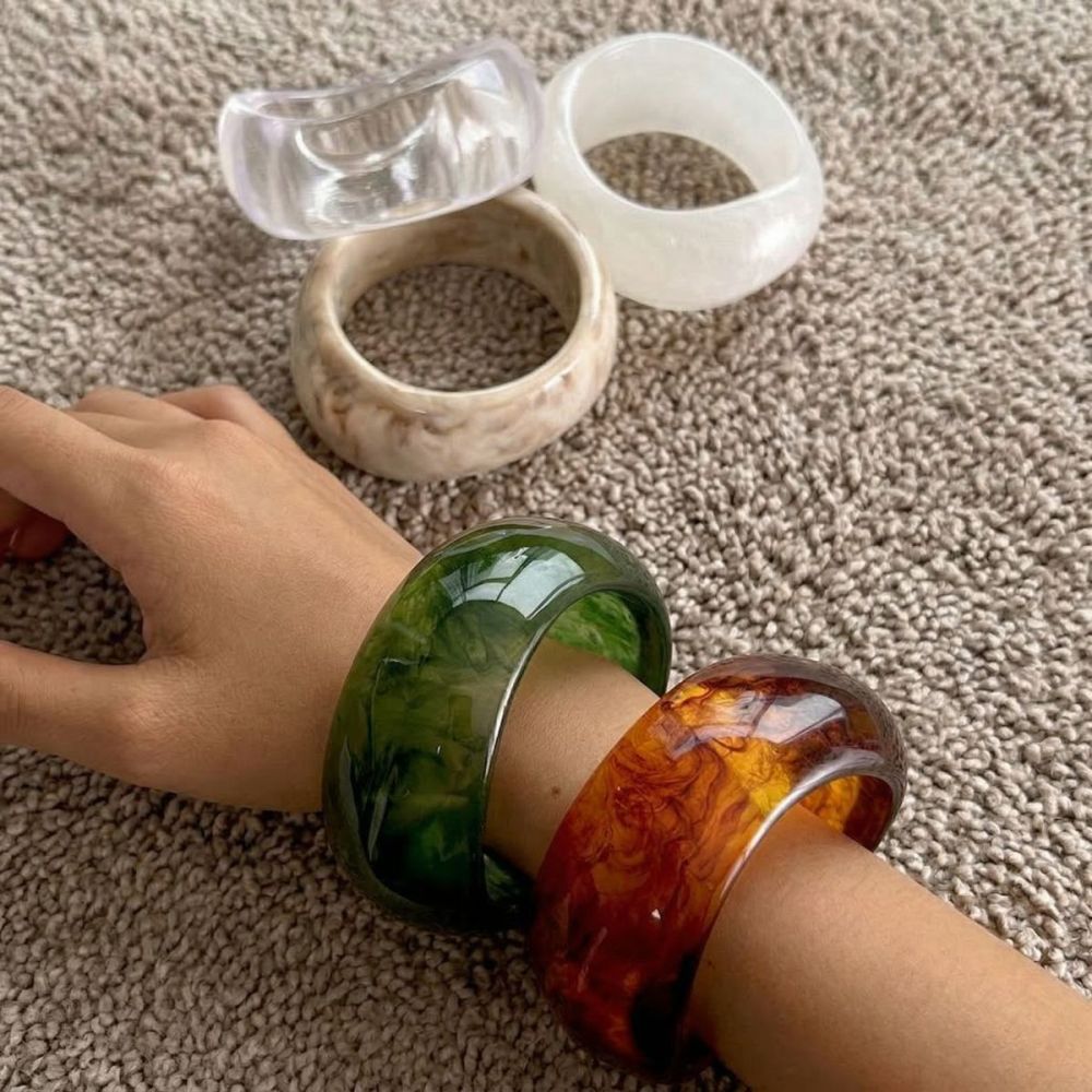 Bracelets Pour Femmes En Résine Transparente À Dégradé Rétro Image3