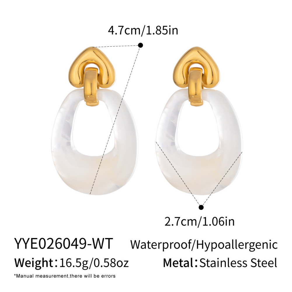 Boucles D'Oreilles Pendantes Pour Femmes En Résine Imperméable Et Acier Inoxydable