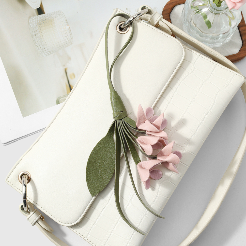 Breloques De Sac En Cuir Pour Femme, Collection Daily Flower, De La Série Simple Image5