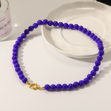Colliers de perles pour femmes, collection Daily Circle, en acrylique doré