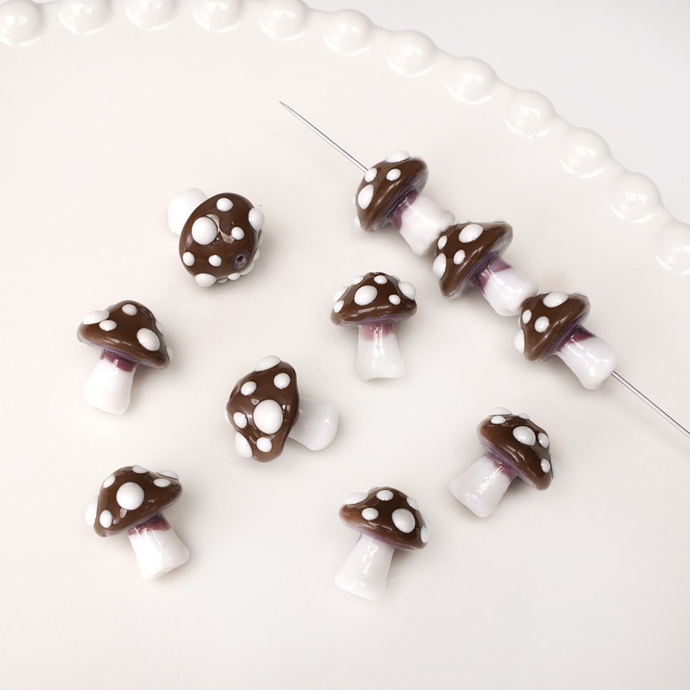 Perles À Émailler Pour Bijoux - Série Simple À Faire Soi-Même - Mini Champignons Mignons - Série Simple - Mini Champignons - Perles À Émailler