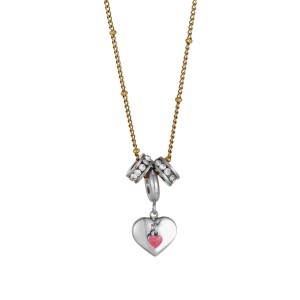 Colliers Pendentifs Pour Femmes, Collection Simple Series Retro Heart Beads, En Acier Inoxydable Étanche, Couleur Or h5 Image5