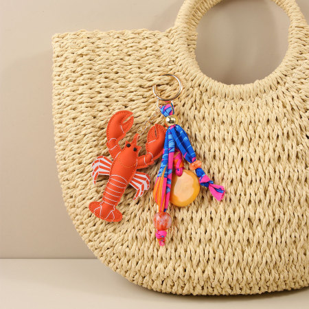 Porte-clés de sac en PU de qualité supérieure, collection Simple, motif animaux de vacances et style océanique