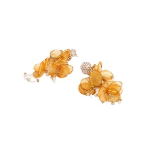 Boucles D'Oreilles Pendantes Pour Femme, Collection Romantique, Motif Floral, Strass Et Perles Artificielles h5 Image4