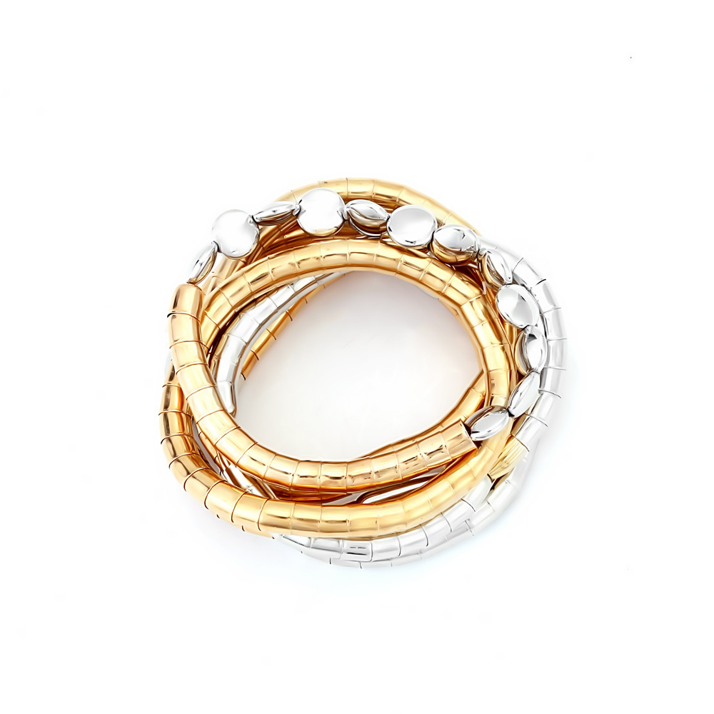 Ensembles De Bracelets Luxueux Pour Femmes, En Fil Uni Couleur Or Ccb Image3