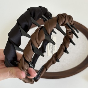 Bandeaux À Cheveux Torsadés En Tissu Uni Couleur Simple Pour Un Usage Quotidien h5 Image3