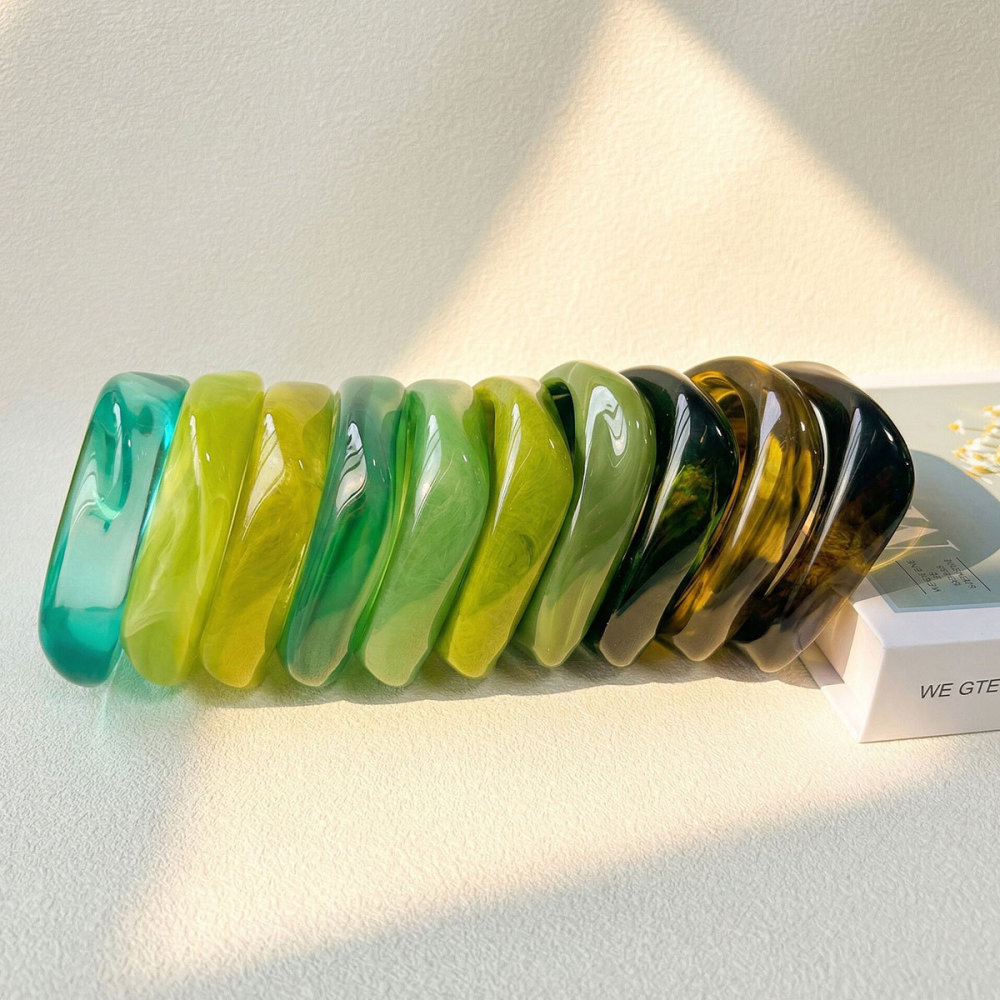Bracelets Pour Femmes En Résine Transparente À Dégradé Rétro Image3