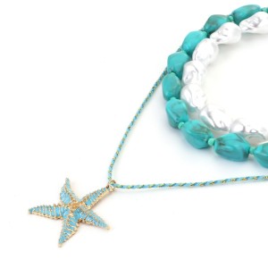 Ensembles De Colliers Pour Femmes, Style Ethnique, Vacances, Océanique, Perles, Étoile De Mer, Résine, Perles h5 Image3