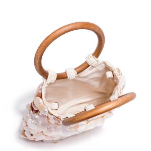 Sac Carré Femme En Pvc Transparent Tissé Uni, Style Décontracté, Motif Coquillages. h5 Image5