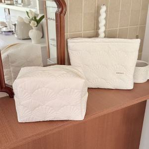 Trousse De Maquillage Pour Femme Simple Series Daily Color Solide Style Océanique En Toile Coquillage h5 Image3