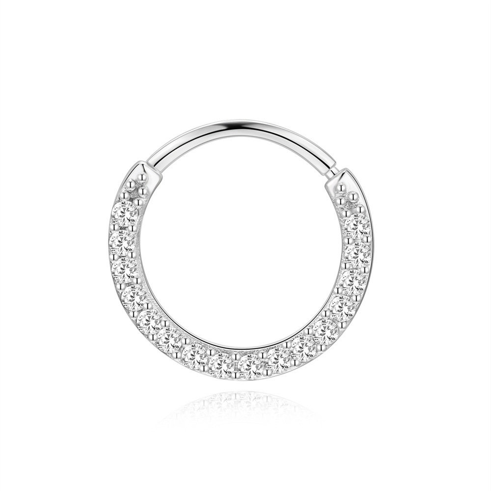 Boucles D'Oreilles En Moissanite S925 Plaqué Platine, Style Rétro, Couleur Unie, Pour Femmes, Collection Simple Series. h5Image6