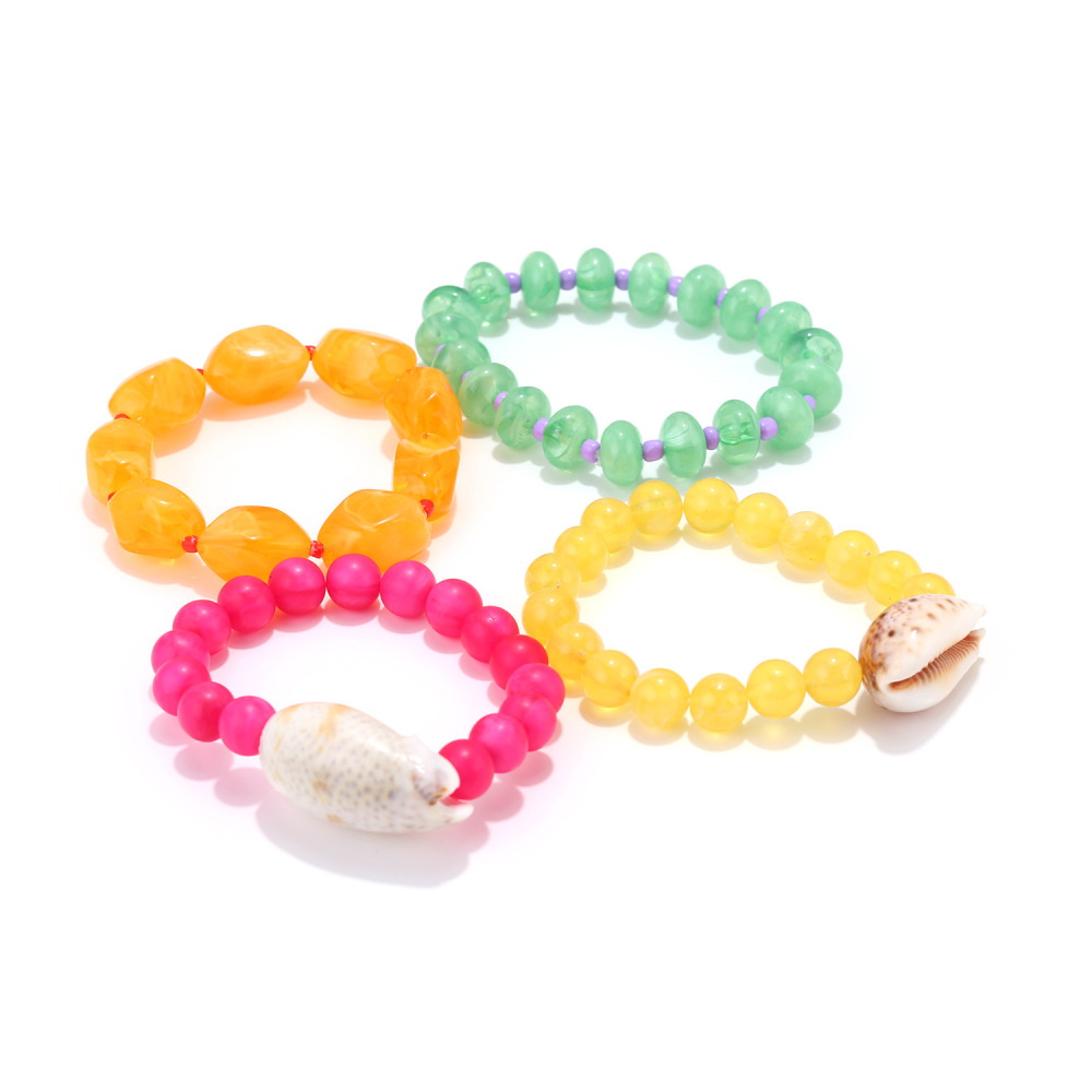 Ensembles De Bracelets Pour Femmes En Perles De Résine Et Coquillage Image2