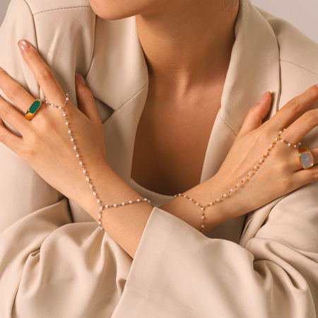 Chaîne de poignet Simple Series Daily Chain en acier inoxydable étanche couleur or pour femme