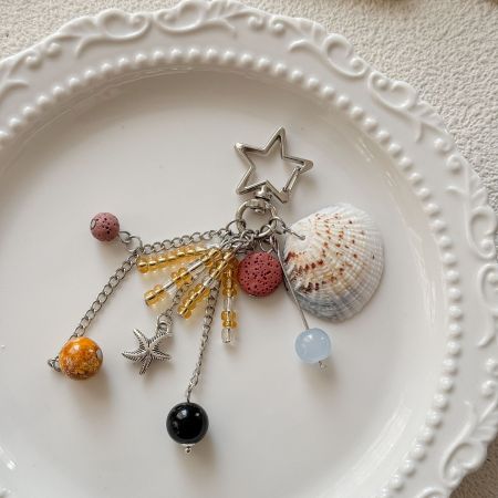 Collection Simple - Perles de style océanique - Étoile de mer, coquillage, breloques pour sac en acrylique - Coquillage 2