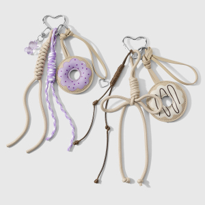 Porte-Clés En Cuir Pour Femme, Motif Donut, Collection Daily Twist De La Série Simple h5 Image4