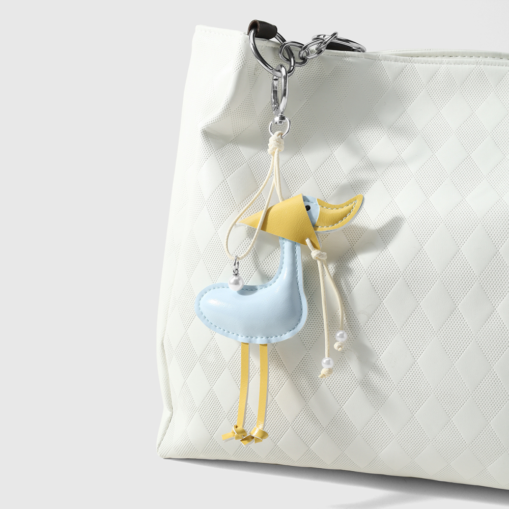 Breloques De Sac En Cuir Pour Femme, Motif Petit Canard Mignon, Collection Simple Series Image4