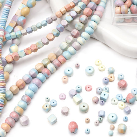 Perles de pierres naturelles de forme irrégulière, collection DIY (Série Simple) 2