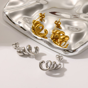 Boucles D'Oreilles Puces Pour Femmes En Acier Inoxydable Étanche, Couleur Or h5 Image3