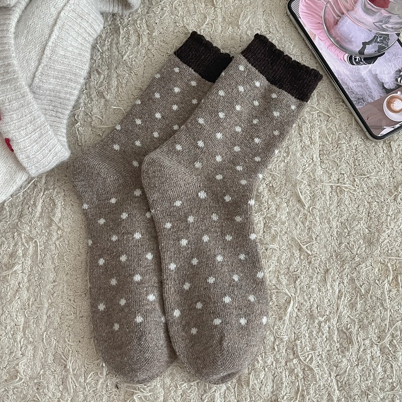 Chaussettes Mi-Mollet À Pois Mignons Et Rebondissants 