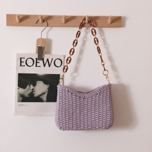 Sac Carré Femme En Raphia Tissé Uni Style Décontracté h5 