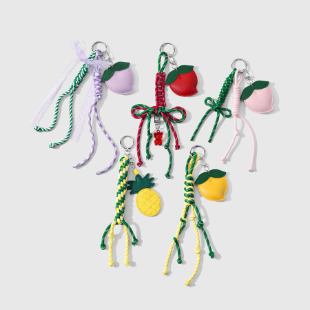Breloques de sac en cuir torsadé en forme de nœud papillon fruité Daily de la collection Simple Series
