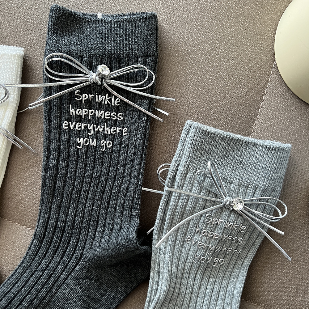 Chaussettes Mi-Mollet Élégantes À Lettres Unies Image2