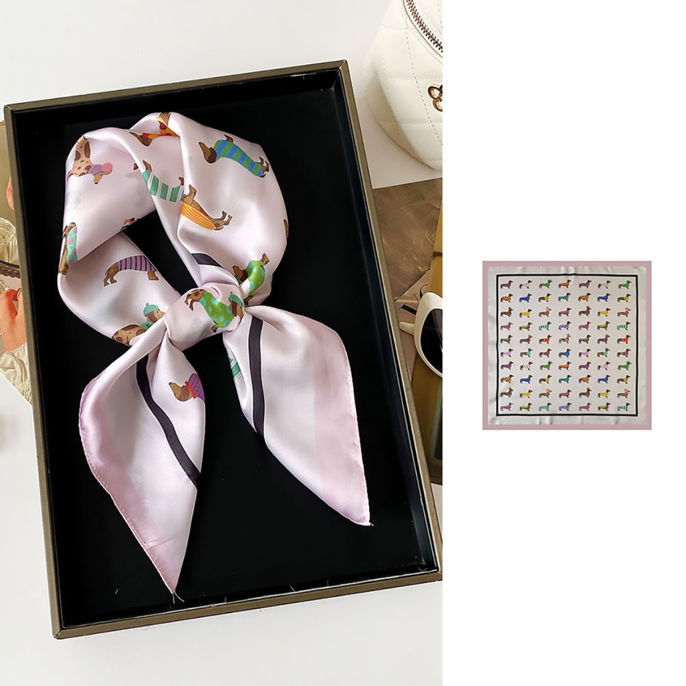Écharpes D'Été Pour Femmes En Polyester Avec Motif De Chien Mignon