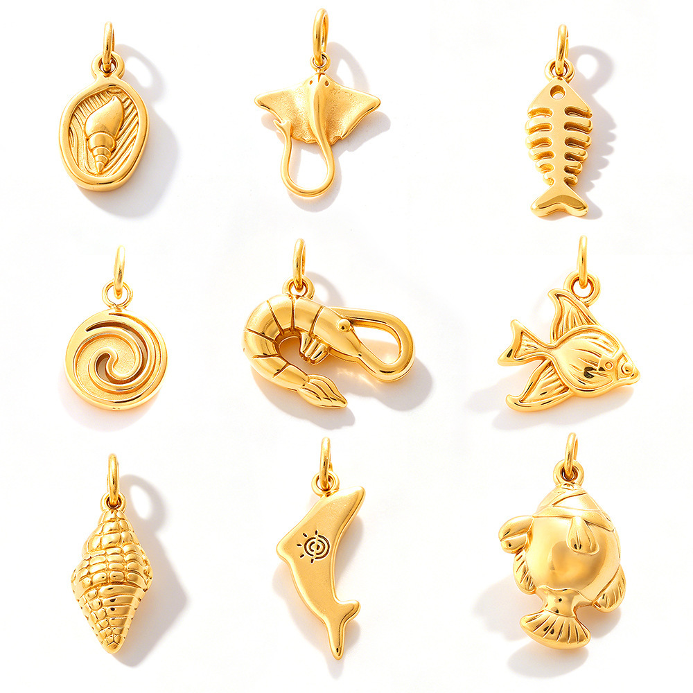 Pendentifs Simples À Réaliser Soi-Même, De Forme Irrégulière, De Style Océanique, En Acier Inoxydable Étanche, Couleur Or Et Strass. h5Image5