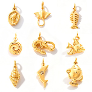 Pendentifs Simples À Réaliser Soi-Même, De Forme Irrégulière, De Style Océanique, En Acier Inoxydable Étanche, Couleur Or Et Strass. h5 Image5