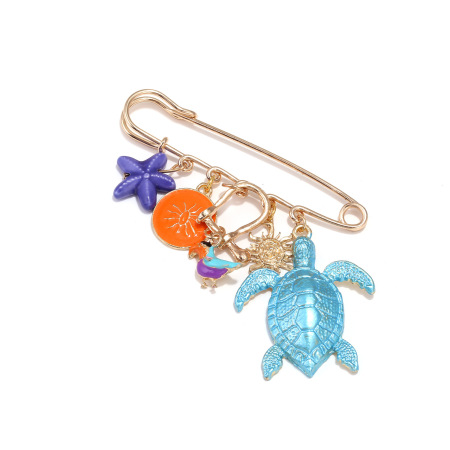 Broches en alliage représentant des étoiles de mer, style océanique, collection Simple 2
