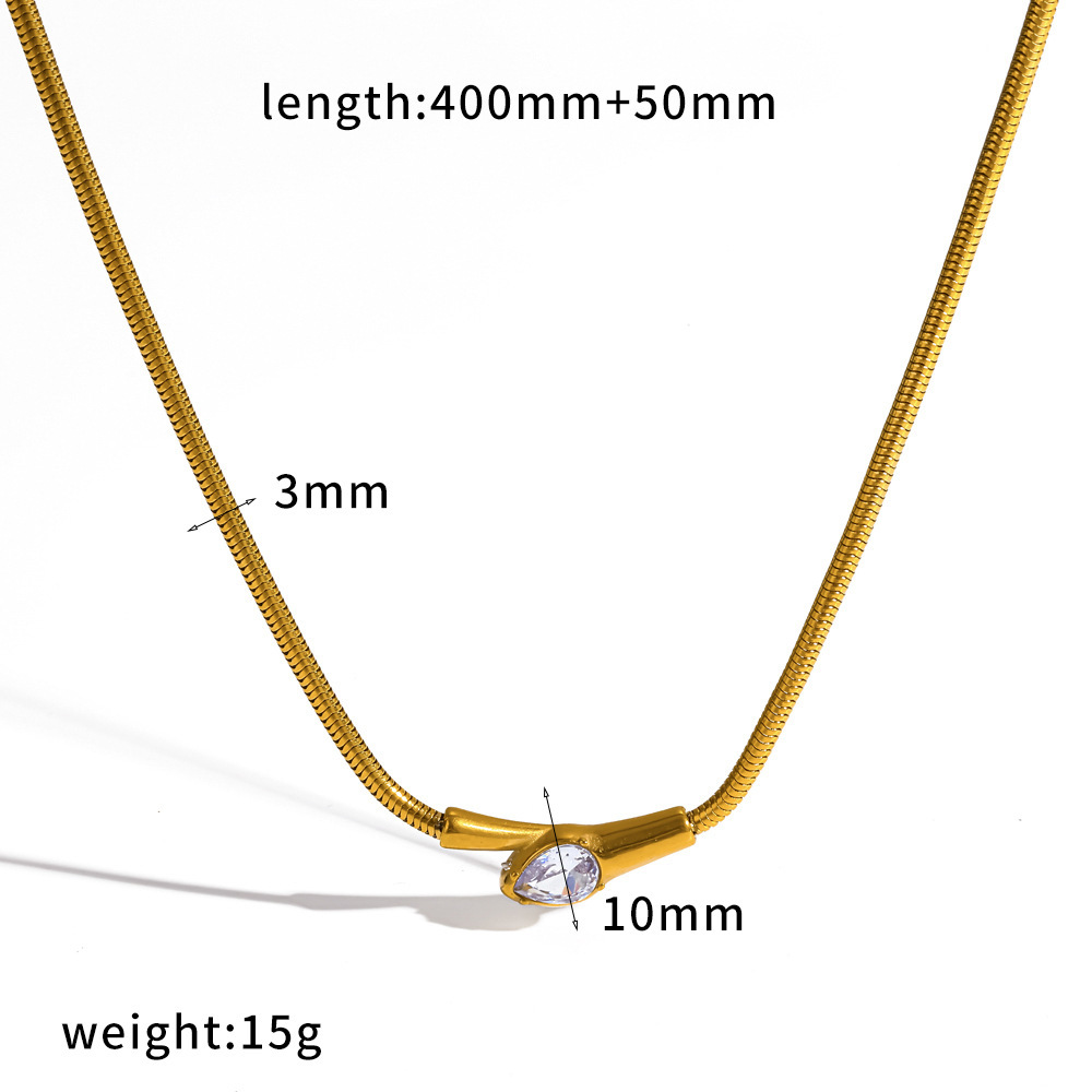 Colliers Pendentifs Pour Femmes En Acier Inoxydable Étanche Avec Strass 