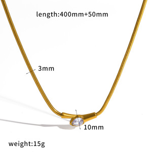 Colliers Pendentifs Pour Femmes En Acier Inoxydable Étanche Avec Strass h5 