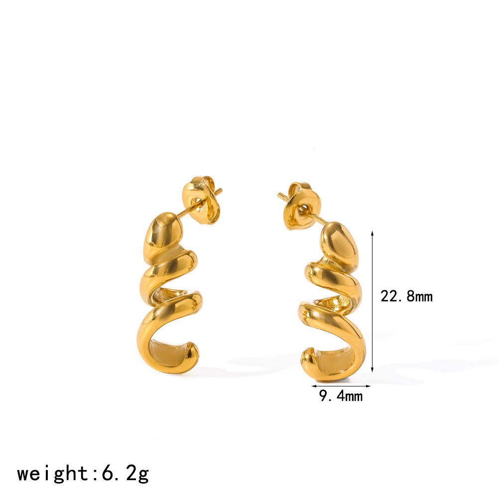 Boucles D'Oreilles Puces Pour Femmes En Acier Inoxydable Étanche, Couleur Or 