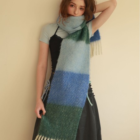 Écharpes d'hiver en laine et polyester mélangées, à pompons quotidiens, de couleur assortie, de la série Simple