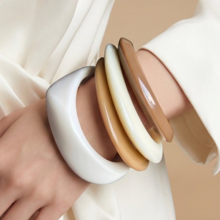 Ensembles de bracelets pour femmes en résine de couleur unie