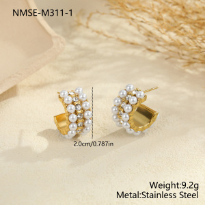 Boucles D'Oreilles Clous Imperméables En Acier Inoxydable, Forme Irrégulière, Collection Simple Series Daily h5