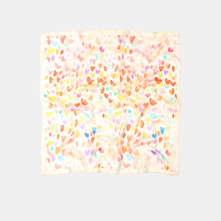 Écharpes d'été pour femmes en polyester, motif cœur et couleurs assorties, collection romantique