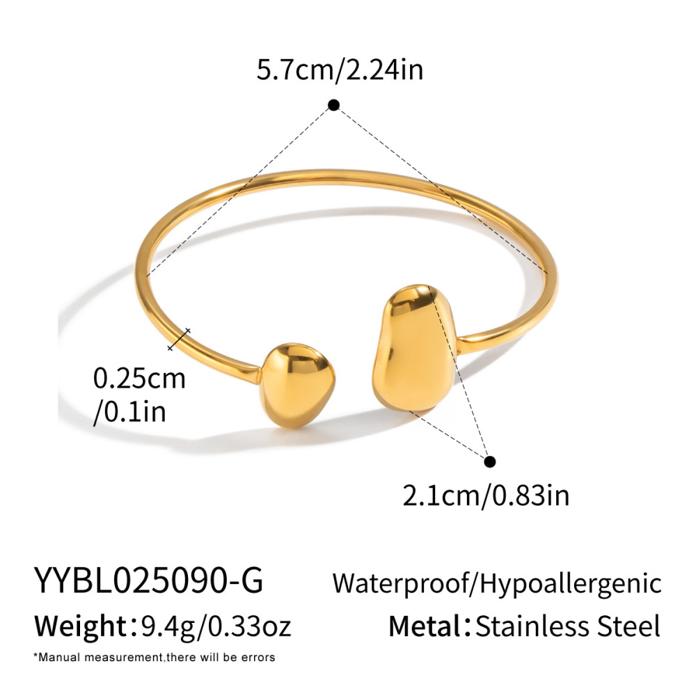 Bracelets Manchettes Pour Femmes En Acier Inoxydable Doré, Forme Géométrique, Étanches 