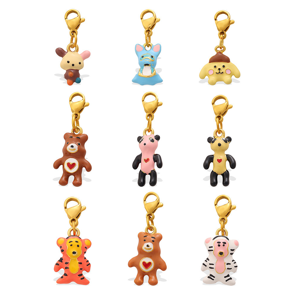 Pendentifs Pour Femmes, Collection Simple Series, Motif Animal Quotidien, Couleur Cuivre Et Or Image5