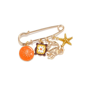 Broches En Alliage Représentant Des Étoiles De Mer, Style Océanique, Avec Des Fleurs Et Des Animaux Naturels (Série Simple) h5 Image3