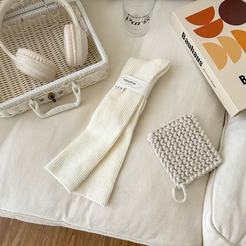 Chaussettes Mi-Mollet Basiques À Rebond Léger, Couleur Unie