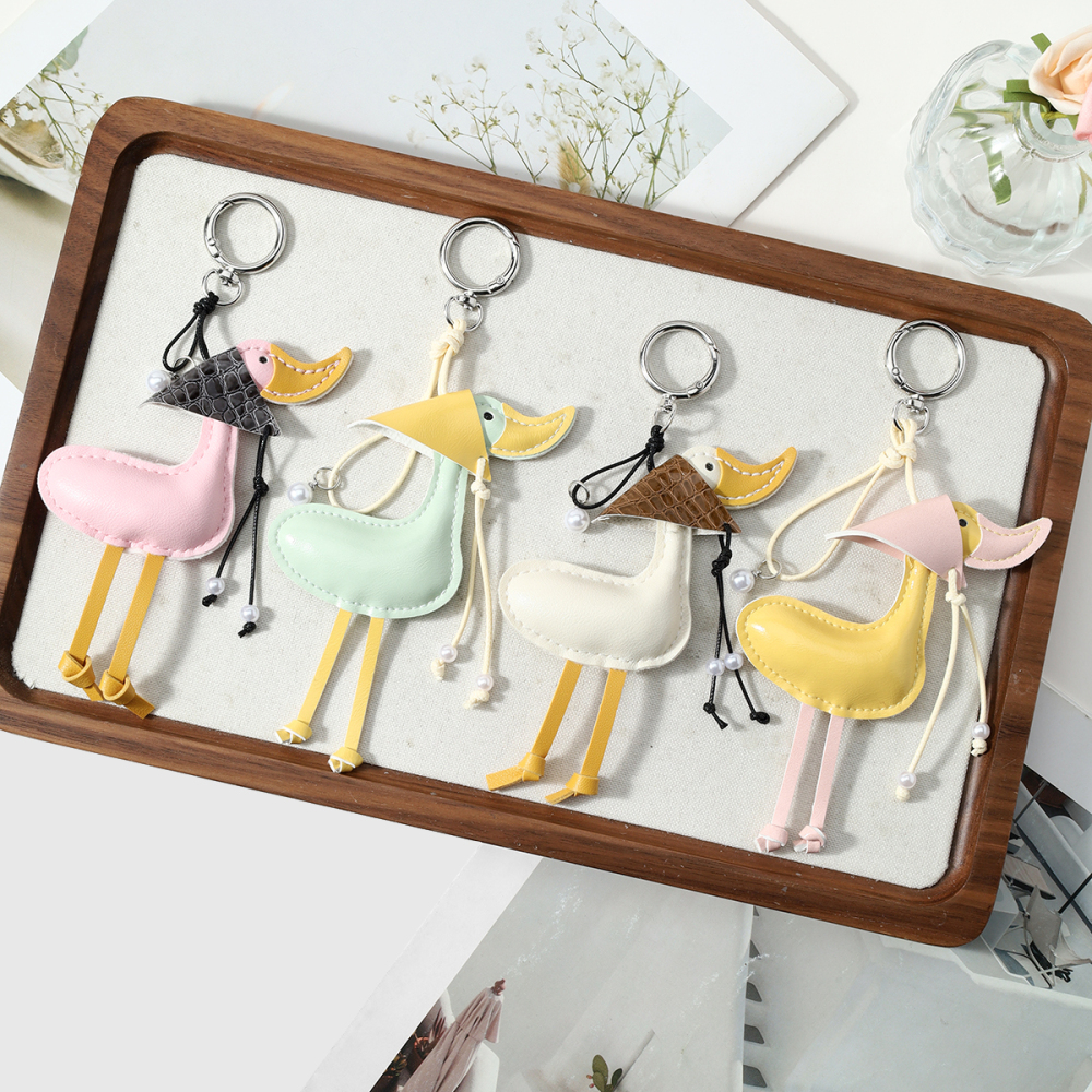 Breloques De Sac En Cuir Pour Femme, Motif Petit Canard Mignon, Collection Simple Series Image3