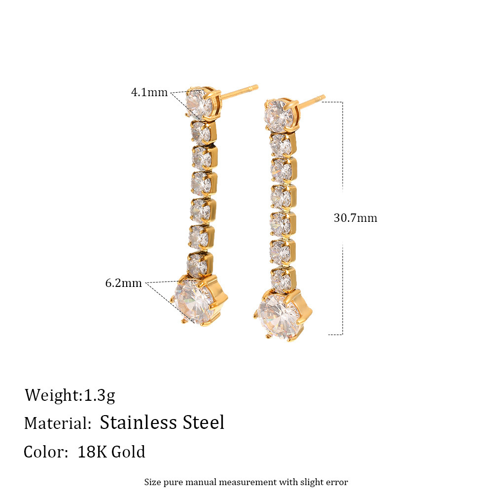 Collier Pendentif Élégant En Forme De Cœur, En Acier Inoxydable Étanche, Couleur Or Et Zircon, Pour Femme 