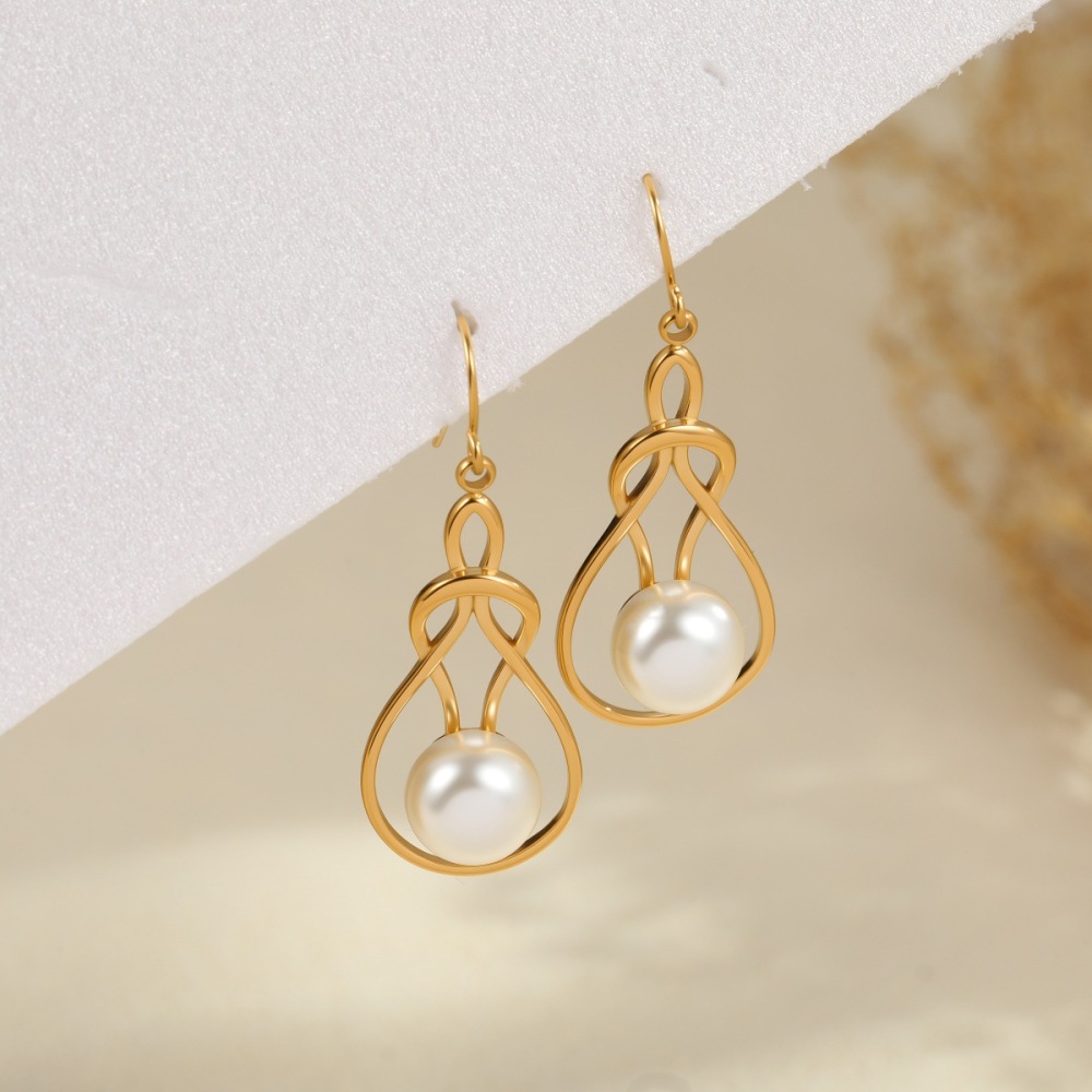 Boucles D'Oreilles Pendantes Pour Femmes, Forme Irrégulière, En Acier Inoxydable, Étanches, De La Collection Simple Series Daily Image2