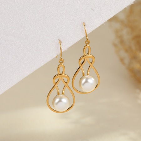 Boucles d'oreilles pendantes pour femmes, forme irrégulière, en acier inoxydable, étanches, de la collection Simple Series Daily 2