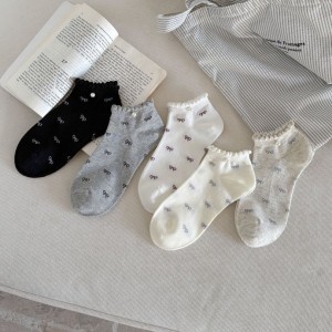 Chaussettes Basiques Unies À Motifs Aléatoires h5 Image2