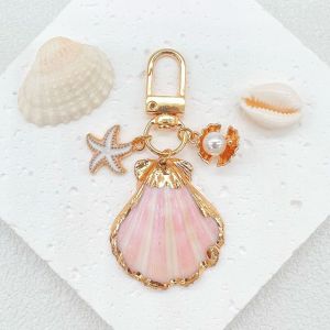 Porte-Clés Coquillage En Forme Irrégulière, Style Océanique, Collection Simple, Collection Vacances, Coquillage Étoile De Mer. h5 