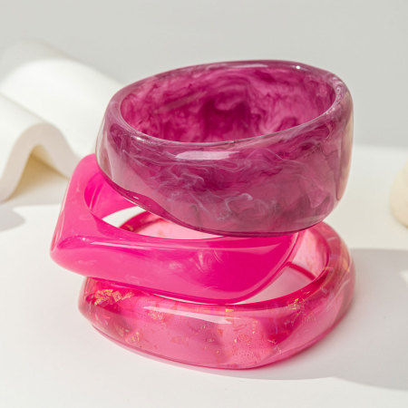 Bracelets pour femmes en résine transparente à dégradé de couleurs