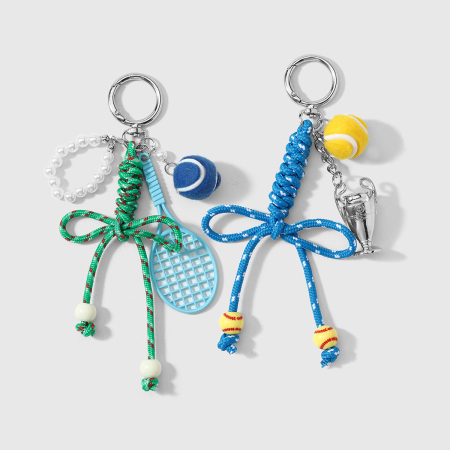 Breloques de sac de tennis en polyester de couleurs assorties, motif nœud papillon quotidien, série simple
